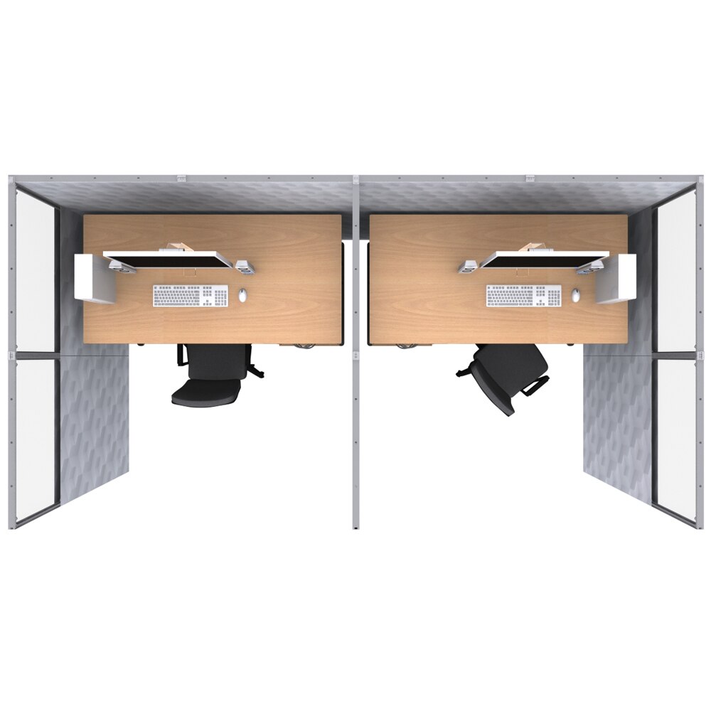 QSEG Cubicle — Double Cubicle / Printed with 28in Clear Window